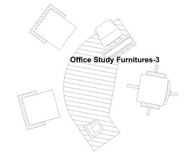 Free AutoCAD 2D Editable Drawings for Office Study Furnitures- 3