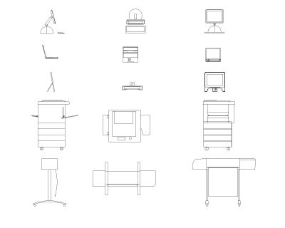Free AutoCAD 2D Office Use Equipment