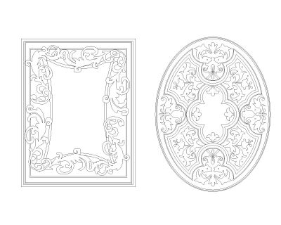 Free AutoCAD 2D Editable Drawings for Ornament variety design project presents front view- 1