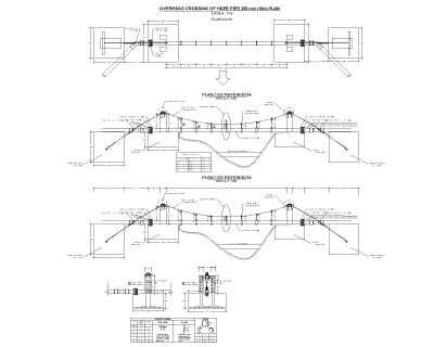 Free AutoCAD 2D Editable Drawings for OVERHEAD CROSSING OF PIPE 250 mm