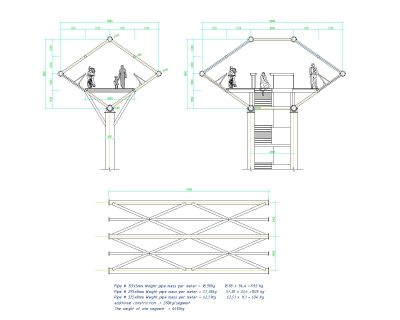 Pedestal Bridge for human traffic CAD Block DWG AutoCAD Editable Drawing (Free Download)