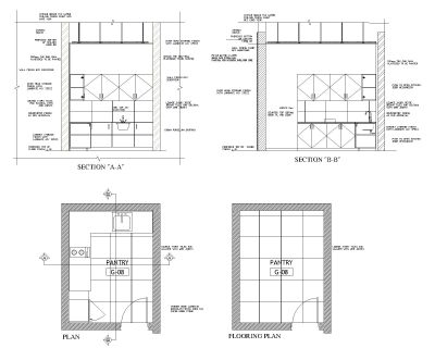 PANTRY PLAN & DETAILS CAD Block DWG AutoCAD Editable Drawing (Free Download)