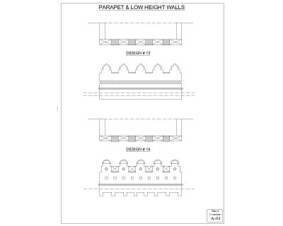 Parapet & Low Height wall Architectural design -4. CAD block in DWG format free download.