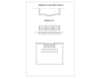 Parapet wall for Balcony (Architectural design) 4. CAD block in DWG format free download.