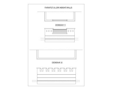 Parapet wall for Balcony (Architectural design) 8. CAD block in DWG format free download.