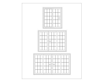 Free AutoCAD 2D Editable Drawings for Patio Door Fron View Details