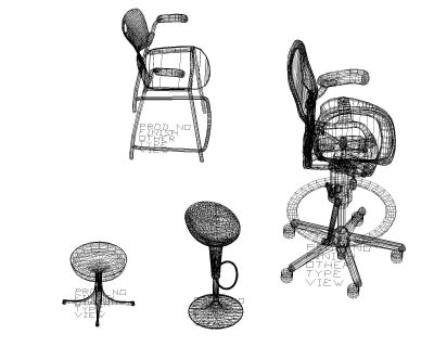 Free AutoCAD 3D Editable Model of Pedestal-Stool-3D View