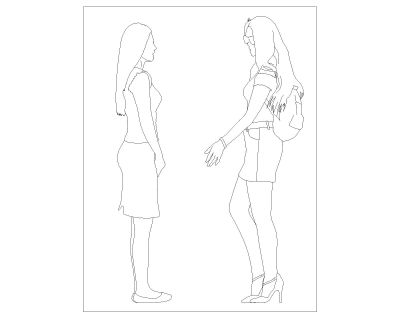 People Symbols Girls-11 CAD Block DWG AutoCAD Editable Drawing (Free Download)