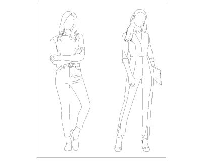 People Symbols Girls-18 CAD Block DWG AutoCAD Editable Drawing (Free Download)