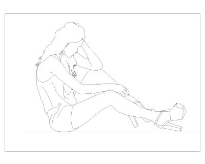 People Symbols Girls-23 CAD Block DWG AutoCAD Editable Drawing (Free Download)