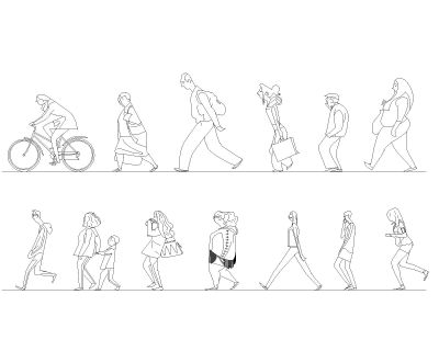 People Stylized 2026-Model Architectural Drawing. CAD block in DWG format free download.