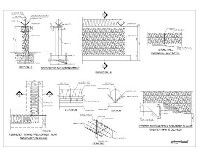 Perimeter Wall Design-Model CAD Block DWG AutoCAD Editable Drawing (Free Download)