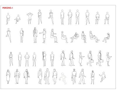 Free AutoCAD 2D Editable Drawings for Persons Model - 1