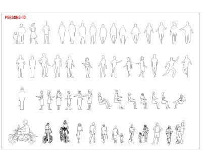 Free AutoCAD 2D Editable Drawings for Persons Model - 10