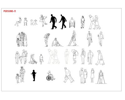 Free AutoCAD 2D Editable Drawings for Persons Model - 11