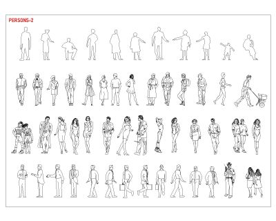 Free AutoCAD 2D Editable Drawings for Persons Model - 2