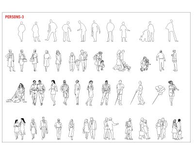 Free AutoCAD 2D Editable Drawings for Persons Model - 3