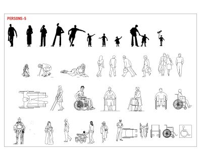 Free AutoCAD 2D Editable Drawings for Persons Model - 5