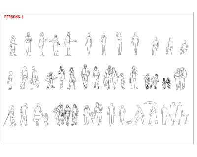Free AutoCAD 2D Editable Drawings for Persons Model - 6