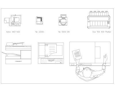 Free AutoCAD 2D Editable Drawings for Photocopier Machines