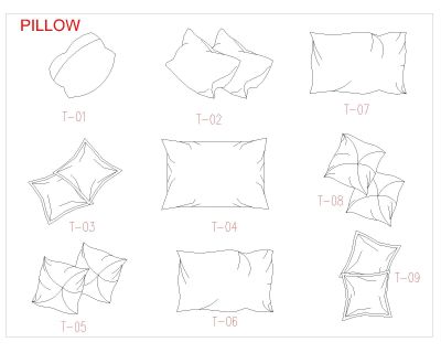 Free AutoCAD 2D Editable Drawings for Pillows