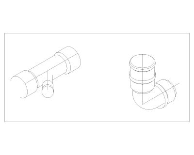 Pipe Elbow fitting Isometric view details for plumbing works-16. CAD block in DWG format free download.