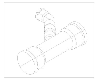 Pipe Elbow fitting details for plumbing works-2. CAD block in DWG format free download.