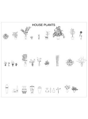 Plant & Planters-4 CAD Block DWG AutoCAD Editable Drawing (Free Download)