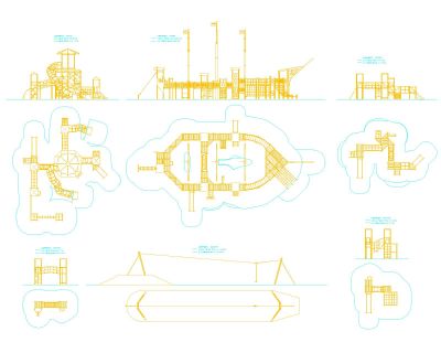 Playground Theme Play-Model Architectural Drawing. CAD block in DWG format free download.