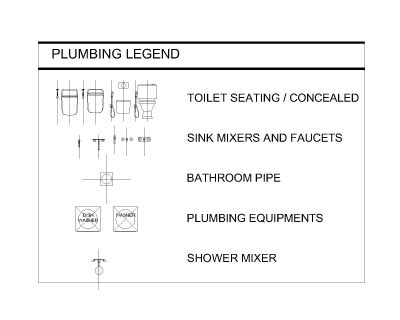Free AutoCAD 2D Editable Drawings for PLUMBING LEGEND