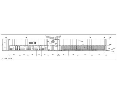 Power Plant Unit Elevation - A_ Architectural & structural drawings. CAD block in DWG format free download.