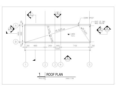 Pump House Detailed Roof Plan Architectural & structural drawings. CAD block in DWG format free download.