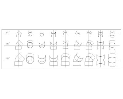 PVC Pipe Fittings Fixtures-2 in AutoCAD for Plumbing drawings. CAD block in DWG format free download.