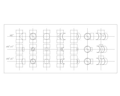 PVC Pipe Fittings Fixtures-7 in AutoCAD for Plumbing drawings. CAD block in DWG format free download.