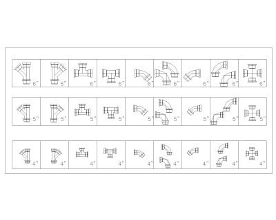 PVC Pipes Symbols with Diameter-1 CAD Block DWG AutoCAD Editable Drawing (Free Download)