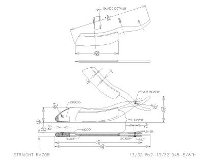 Free AutoCAD 2D Editable Drawings for Razor plan drawing - 2d elevation with specifications