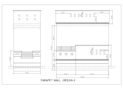 RCC & Bricks Parapet Wall Design-2 CAD Block DWG AutoCAD Editable Drawing (Free Download)