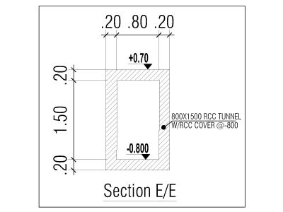 RCC Tunnel Cover Sectional Details-1 CAD Block DWG AutoCAD Editable Drawing (Free Download)