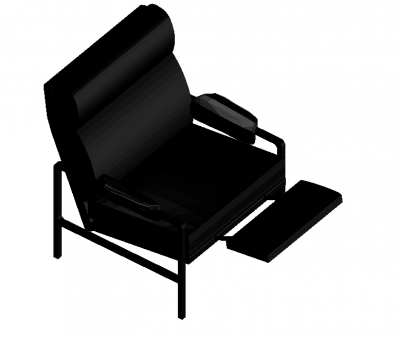 modern stretched designed recliner sofa 3d model .dwg format