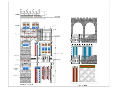 Residence Building 2D Elevation-23 CAD Block DWG AutoCAD Editable Drawing (Free Download)
