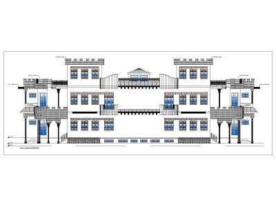 Residence Building 2D Elevation-70 CAD Block DWG AutoCAD Editable Drawing (Free Download)