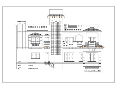 Residence Building 2D Elevation-81 CAD Block DWG AutoCAD Editable Drawing (Free Download)