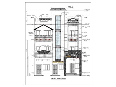 Residence Building 2D Elevation-82 CAD Block DWG AutoCAD Editable Drawing (Free Download)