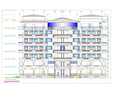 Residential Building Elevations with Multiple Levels- 3 CAD Block DWG AutoCAD Editable Drawing (Free Download)