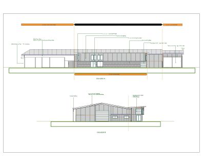 Retail Shop Shed Design Elevation-1 Architectural Drawing. CAD block in DWG format free download.