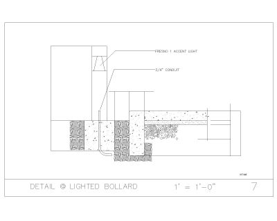Free AutoCAD 2D Editable Drawings for ROAD LIGHTED BOLLARD