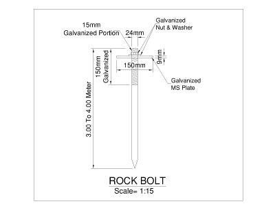 Rock Bolt Details CAD Block DWG AutoCAD Editable Drawing (Free Download)