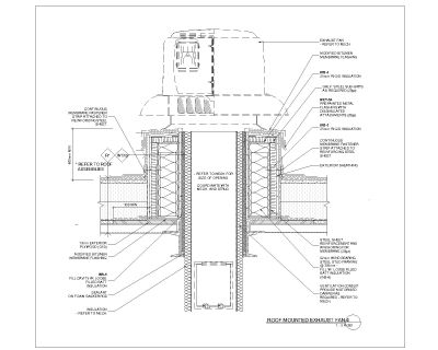Roof Mounted exhaust Fan installation CAD Block DWG AutoCAD Editable Drawing (Free Download)