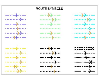 ROUTE & Navigation SYMBOLS Engineering Drawing . CAD block in DWG format free download.