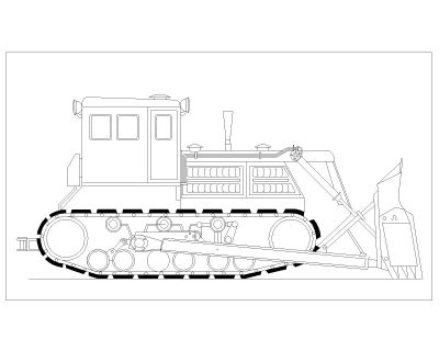 Russian Crawler Tractors & Bulldozers Drawing-1 CAD Block DWG AutoCAD Editable Drawing (Free Download)